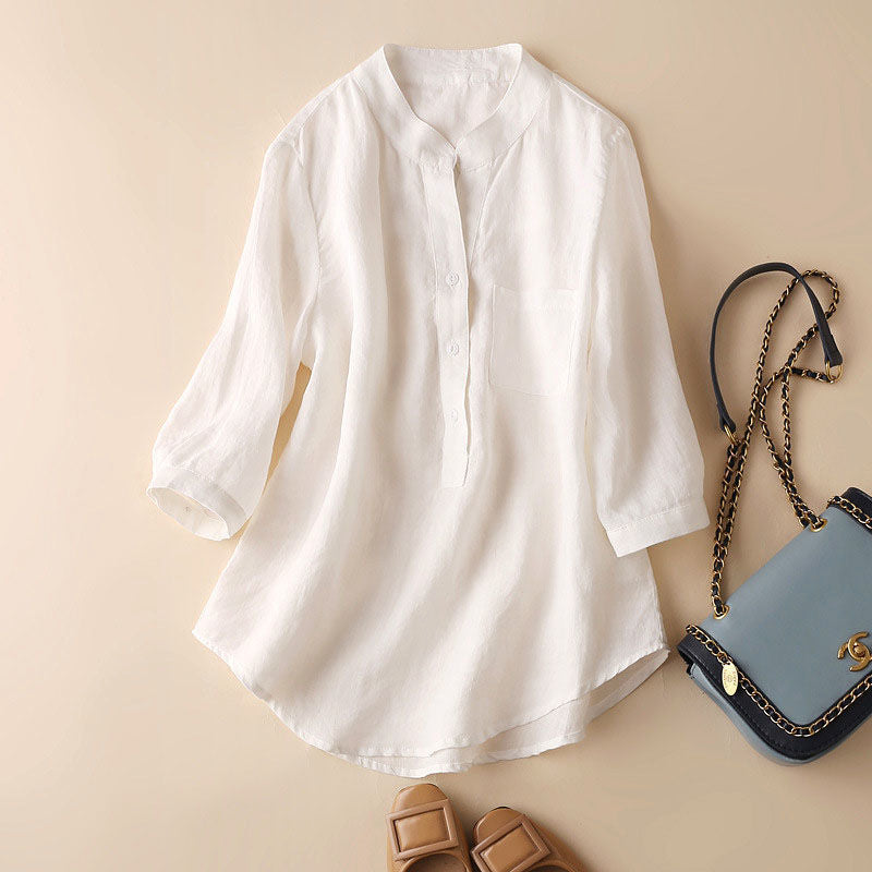 Women's Linen Tunic Blouse