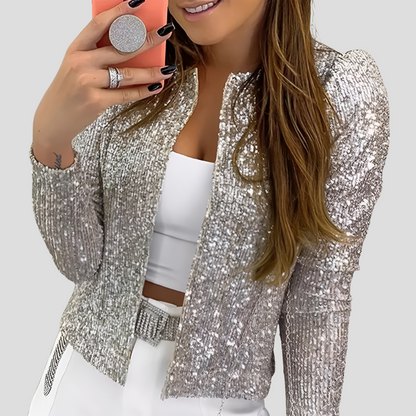 Women's Glitter Long Sleeve Cardigan Jacket