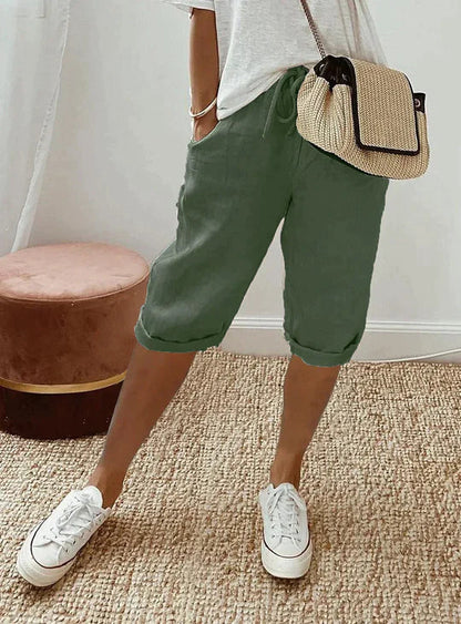 Women's Linen Summer Pants Lightweight Beige