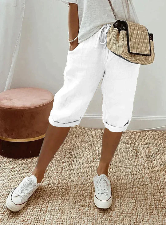 Women's Linen Summer Pants Lightweight Beige