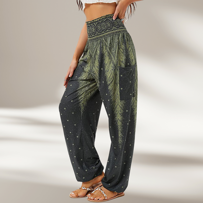 Women's High-Waisted Harem Pants Bohemian Print