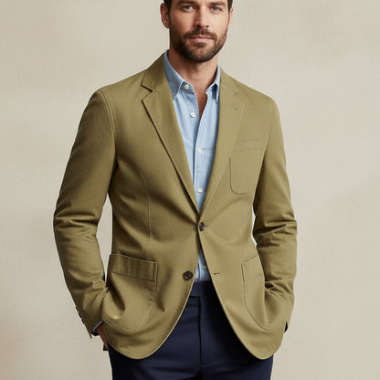 Men's Cotton Blazer Windbreaker With Pockets