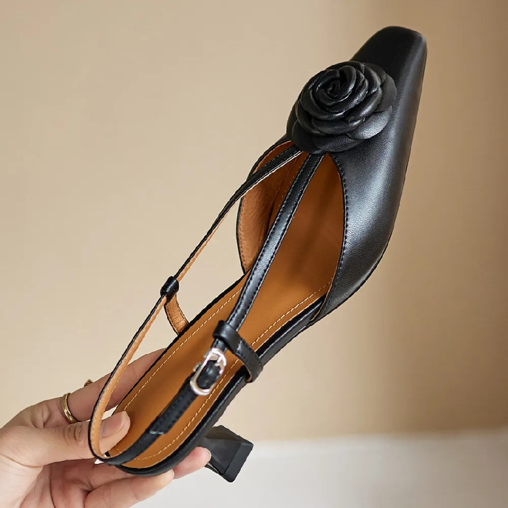 Real Leather Sling Back Shoes