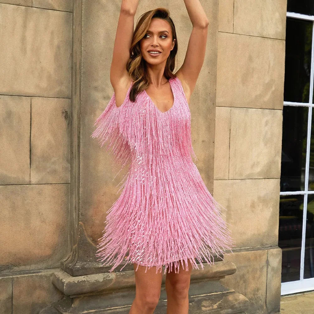 Chic Ladies Floral Party Mini Dress
