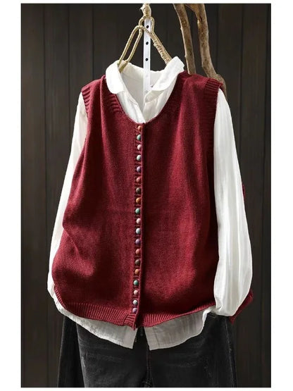 Simple Crew Neck Sweater Vest