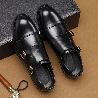 Luxury Leather Monk Strap Shoes