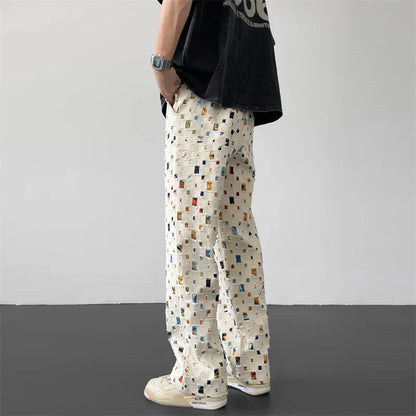 Men's Straight Fit Patterned Pants