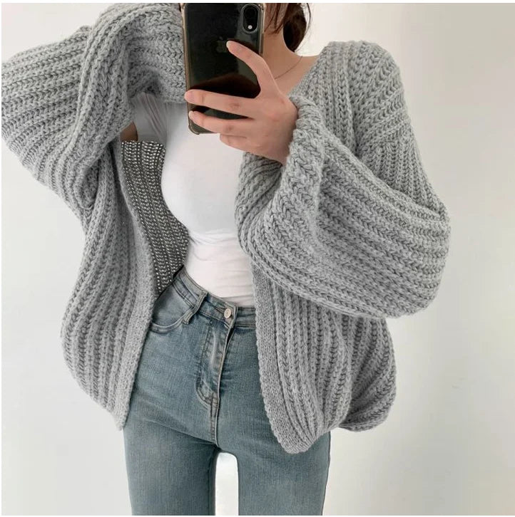 Women's Chunky Knit Cardigan - VibreMode