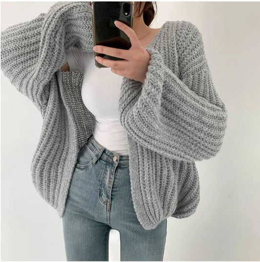 Women's Chunky Knit Cardigan - VibreMode