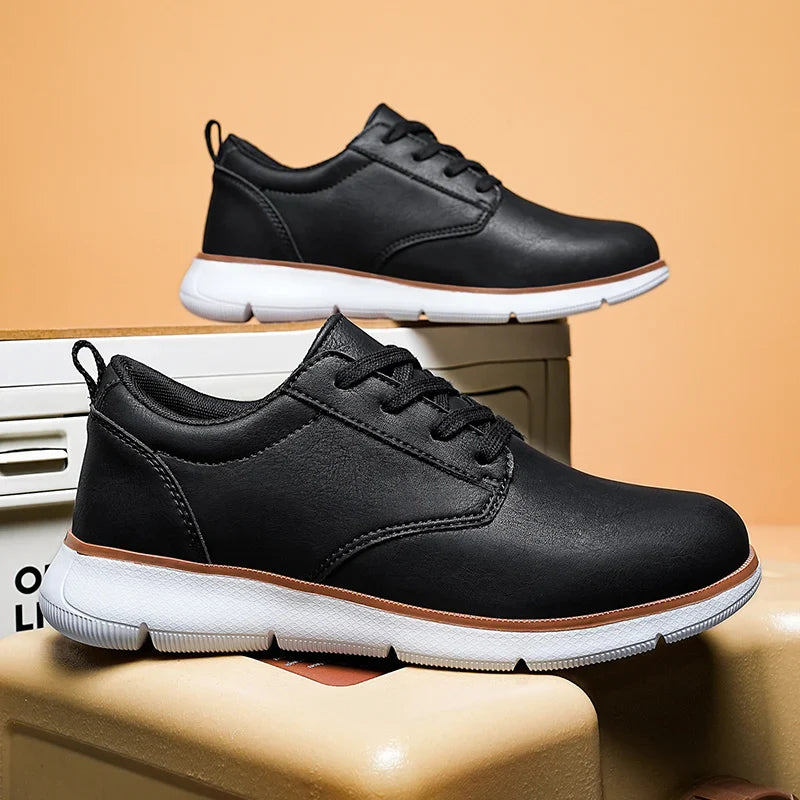 Black Leather Sneakers