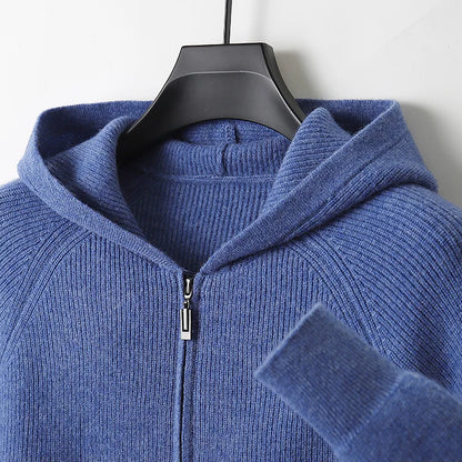 Merino Wool Zip Up Sweater