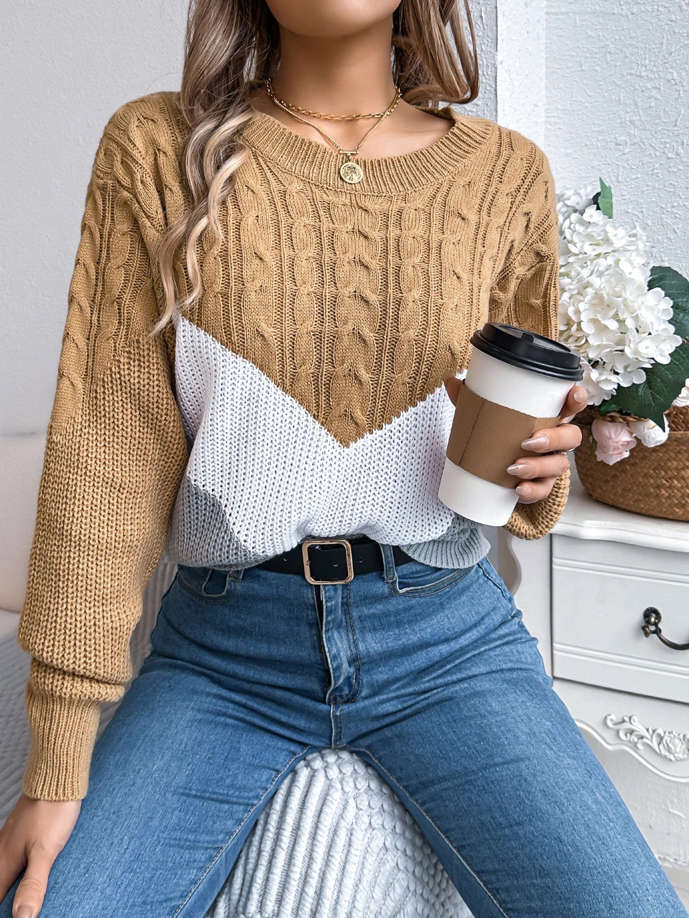 Colorful Chevron Knit Sweater