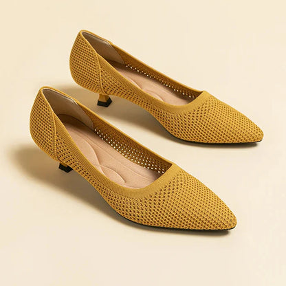 Women's Kitten Heel Pumps Marigold - VibreMode