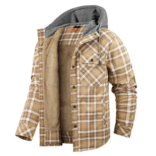 Men's Plaid Hooded Flannel Jacket