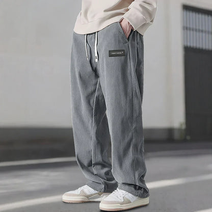Men's Wide Leg Lounge Pants Ribbed Texture