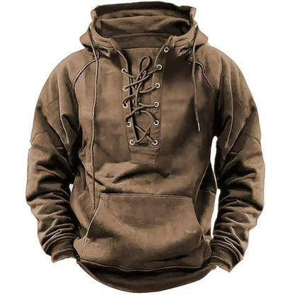 Men's Hoodie Lace Up Front Design