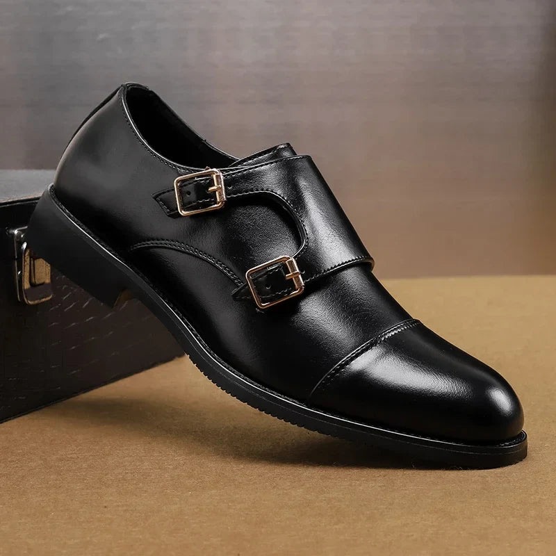 Luxury Leather Monk Strap Shoes - VibreMode