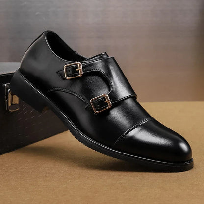 Luxury Leather Monk Strap Shoes - VibreMode