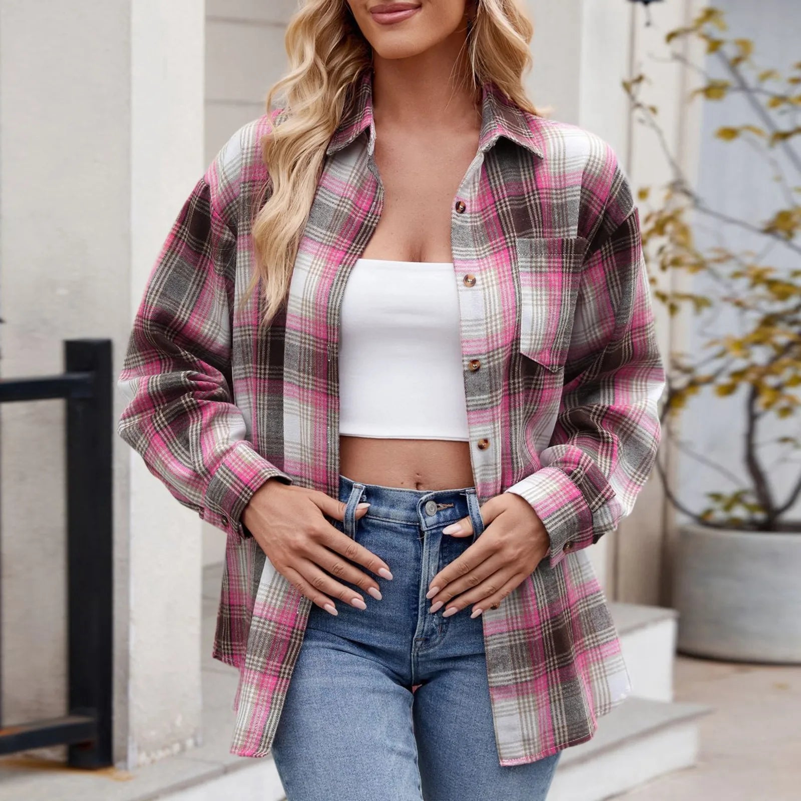 Soft Plaid Flannel Shirt - VibreMode