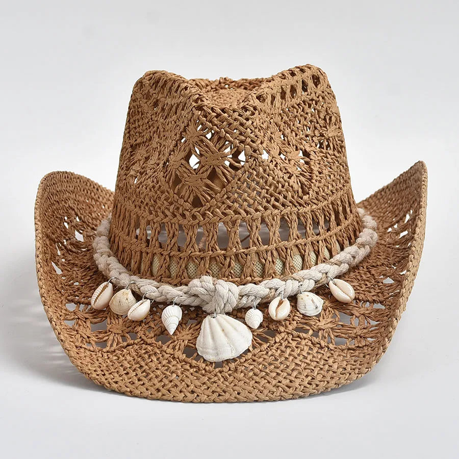 Women's Crochet Straw Sun Hat - VibreMode