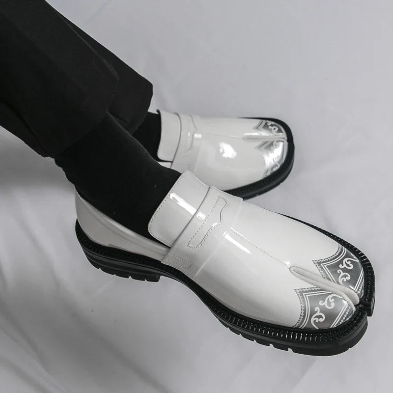 Obsidian Leather Tabi Loafers