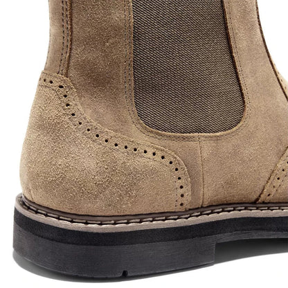 Men's Chelsea Boots Side Zip Leather Comfortable Black