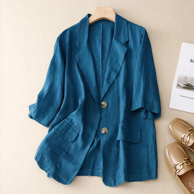 Women's Linen Summer Blazer - VibreMode