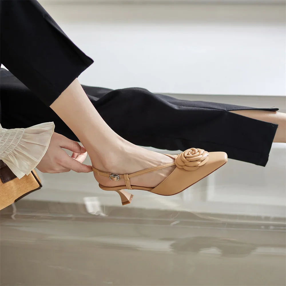 Real Leather Sling Back Shoes