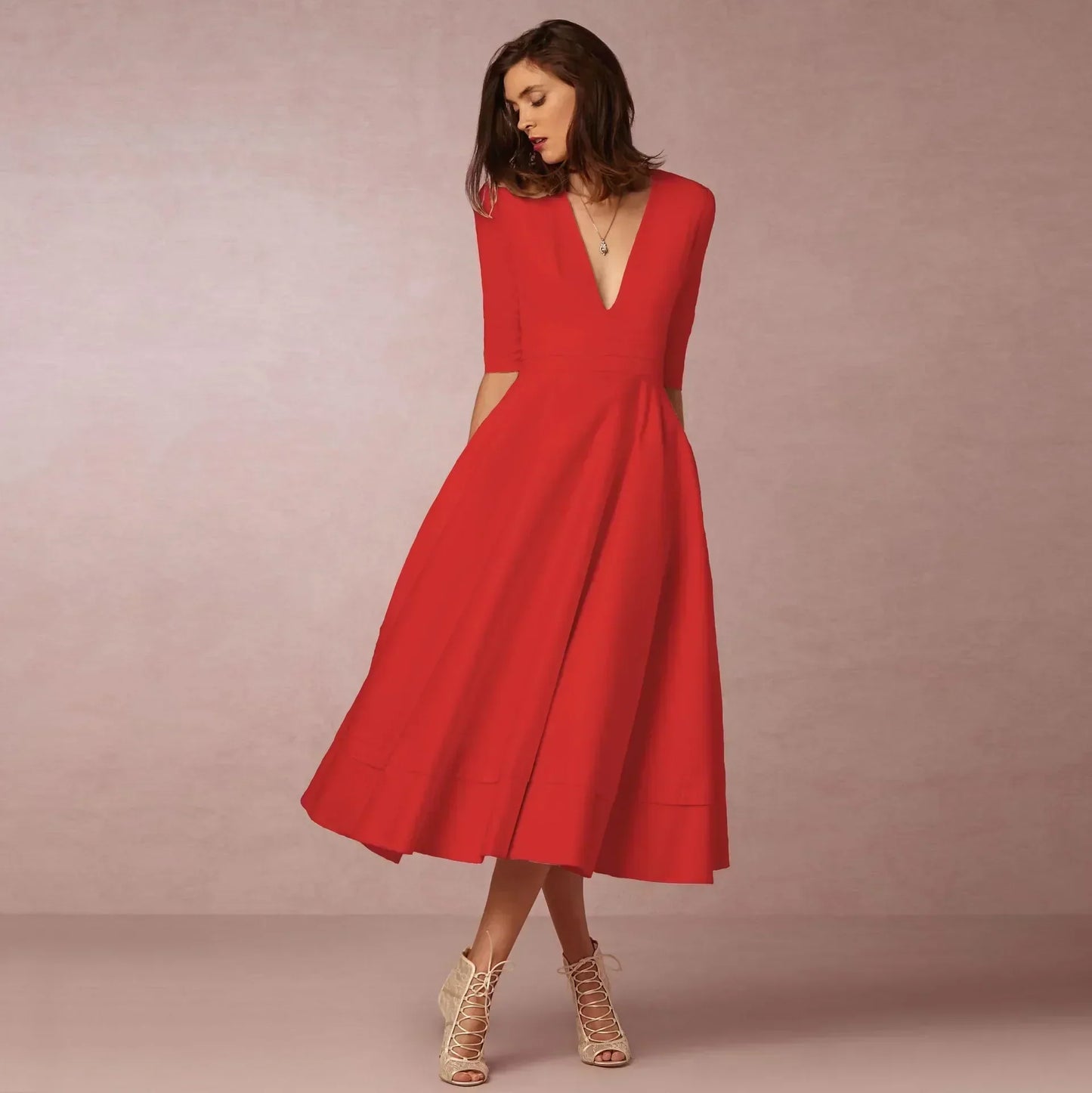 Harper | Ladies Stylish Flowy Midi Dress
