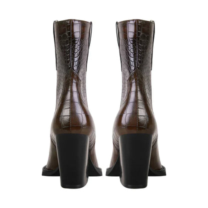 Women's Block Heel Pointed Toe Boots