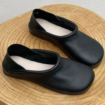 Natural Vegan Leather Flat Sandals