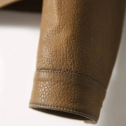 Vegan Synthetic Leather Coat