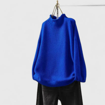 Women's Waffle Knit Mock Neck Sweater