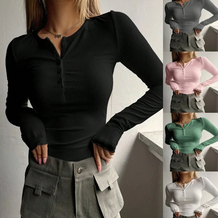 Minimalist Men's Ribbed Henley Shirt