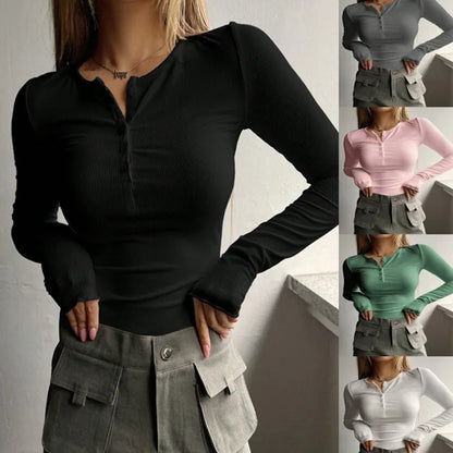 Minimalist Men's Ribbed Henley Shirt