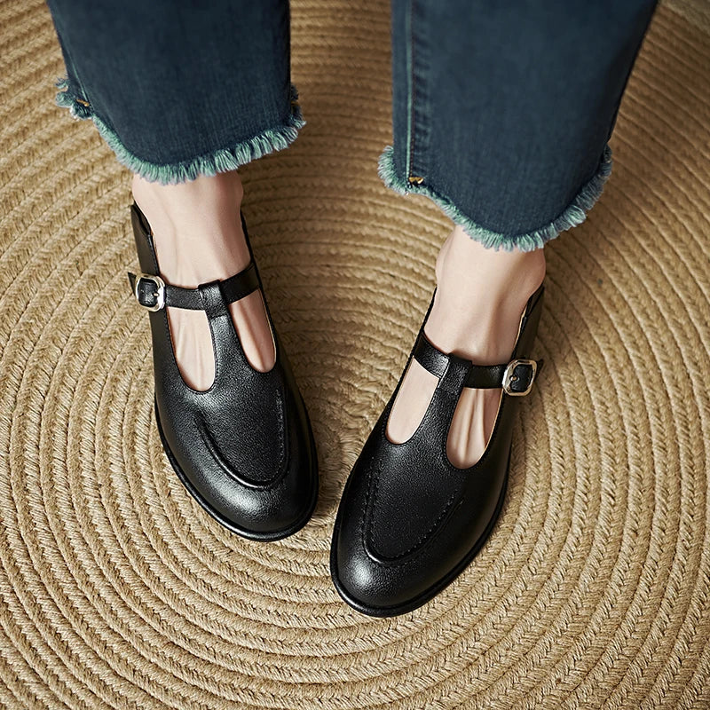 Women's Mary Jane Flats Round Toe Low Heel