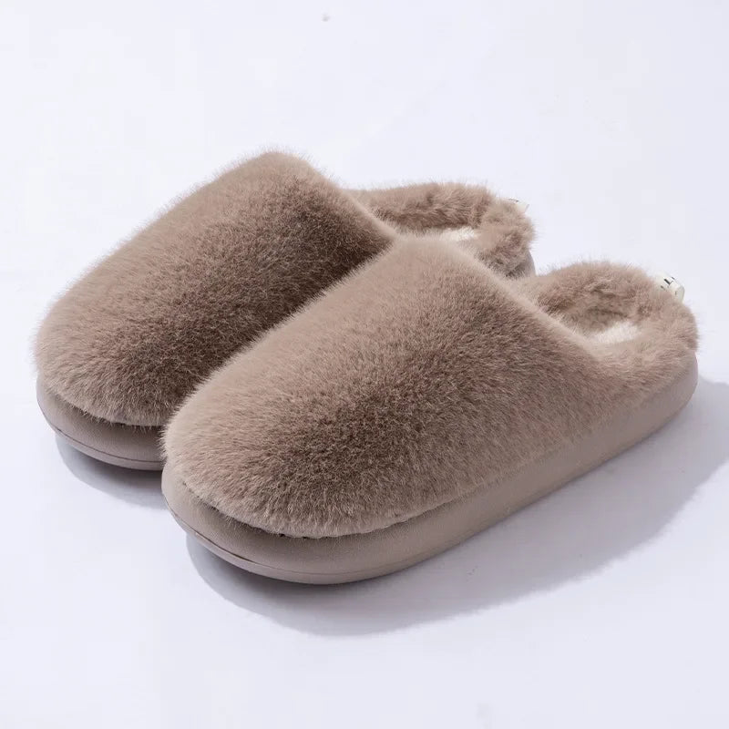 Women's Plush Indoor Slippers Soft Warm Lining Closed Toe