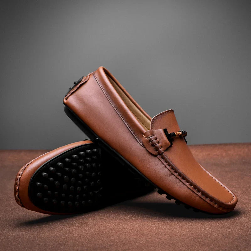 Italian Style Leather Slip On Shoes