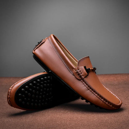 Italian Style Leather Slip On Shoes