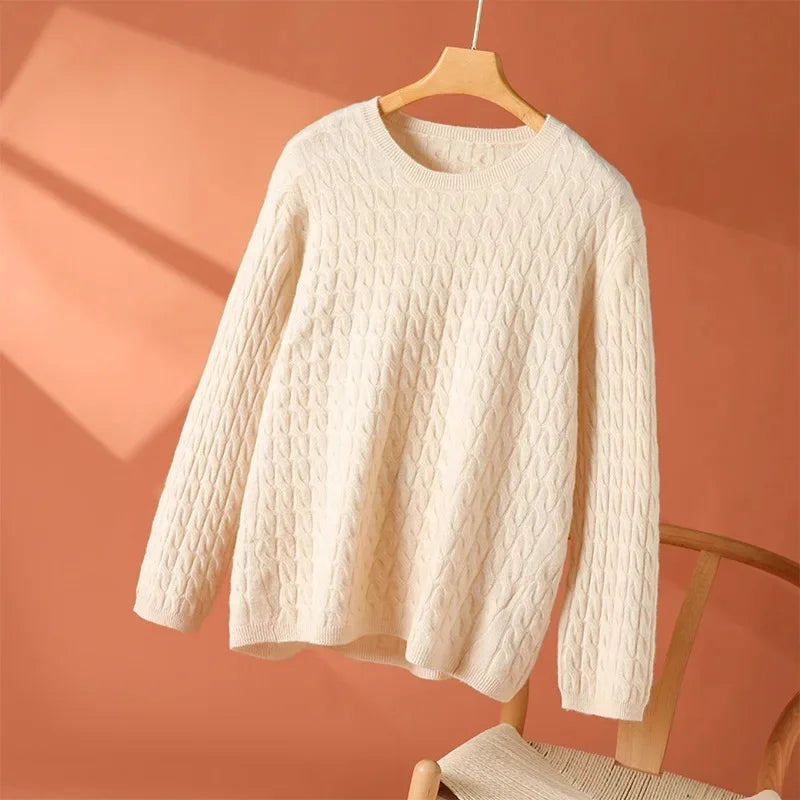 Women's Textured Long Sleeve Sweater - VibreMode