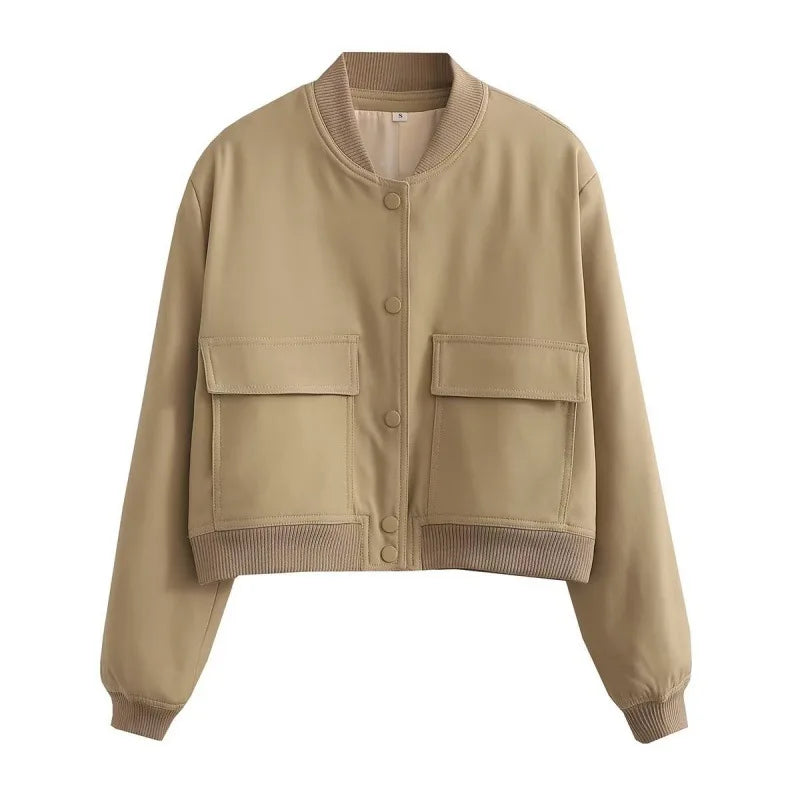 Women's Bomber Jacket Lightweight Cotton Black