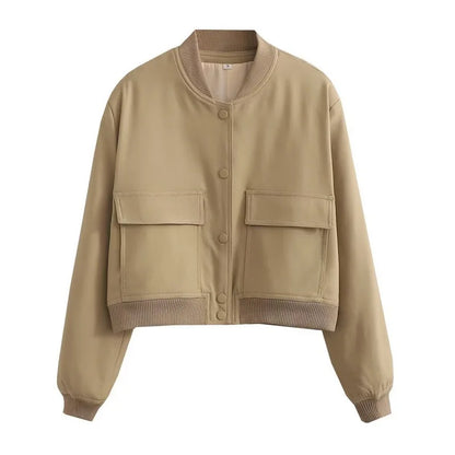 Women's Bomber Jacket Lightweight Cotton Black