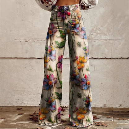 Fashionable Graphic Denim Jeans