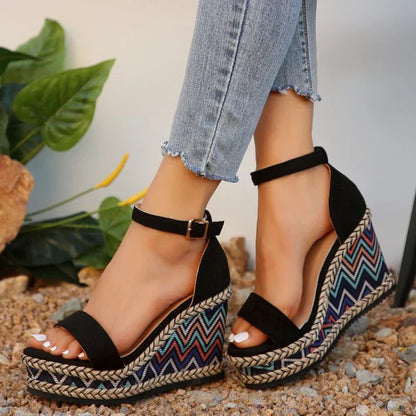 Comfy Wide Fit Wedge Sandals for Women - VibreMode