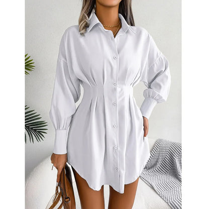 Women's Cinched Waist Shirt Dress