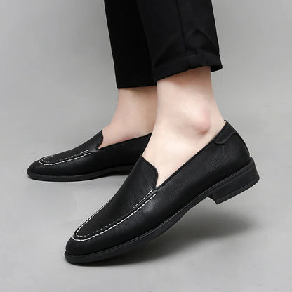 Real Leather Slip On Loafers