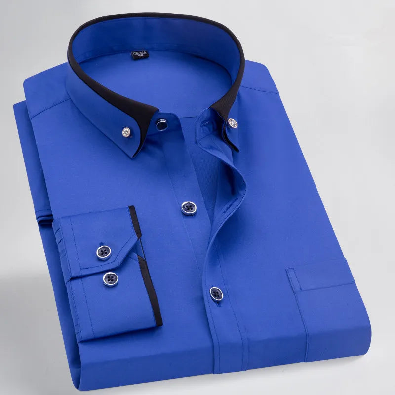 Russell Men's Contrast Collar Dress Shirt