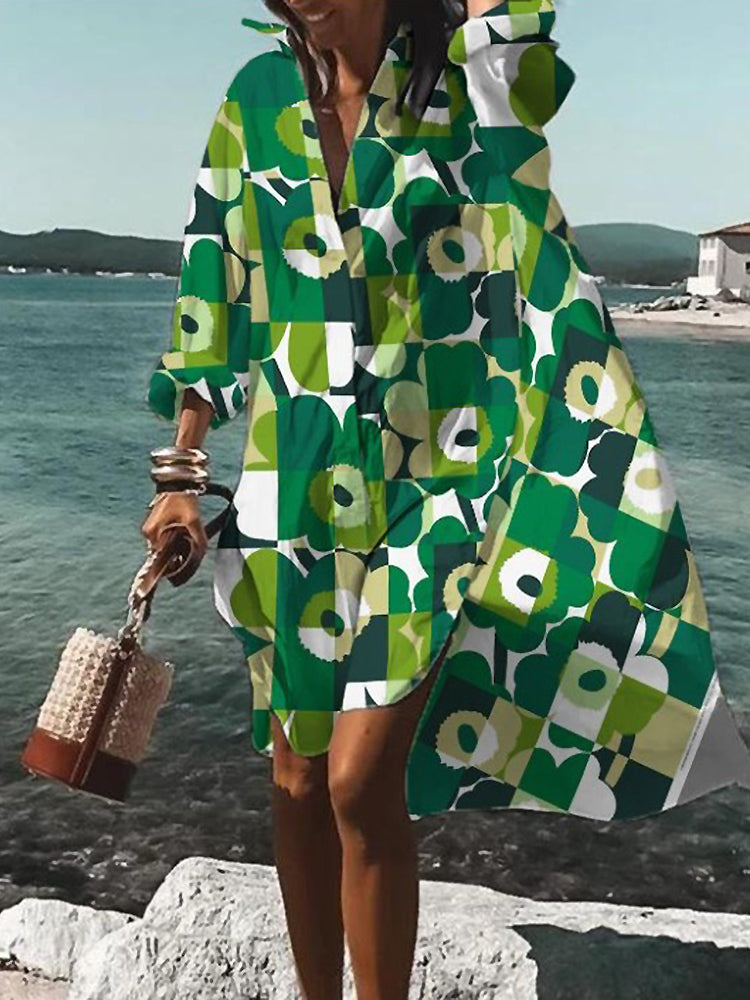 Casual Sunny Midi Dress Shirt