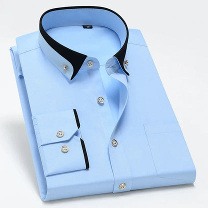 Russell Men's Contrast Collar Dress Shirt - VibreMode
