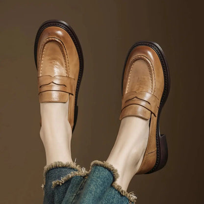 Timeless Ladies Genuine Leather Strap Shoes - VibreMode
